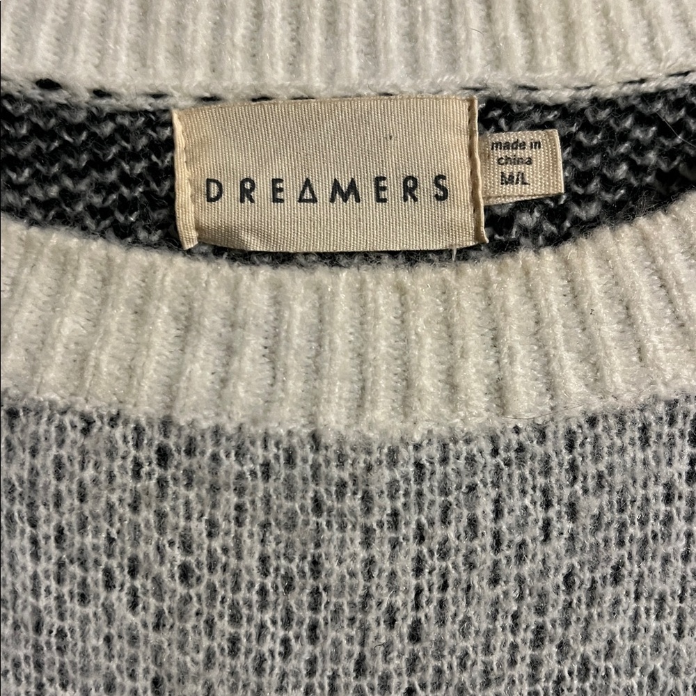 2/$20 Dreamers Gray and Black Knit Sweater - Picture 3 of 4